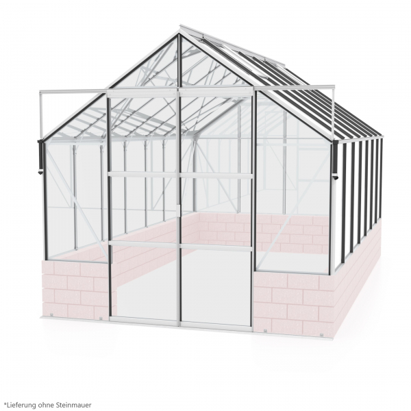 Vitavia Gewächshaus Cassandra 11500 BxT 257x448cm ESG Alu eloxiert, ohne Sockel